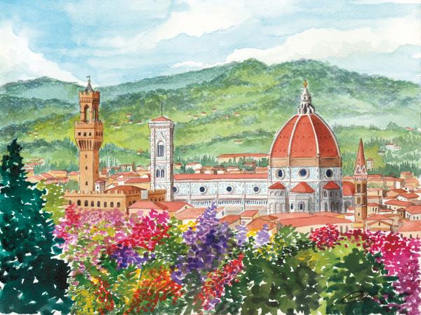 Firenze, panorama da parco Bardini - cm 32x24 - € 180