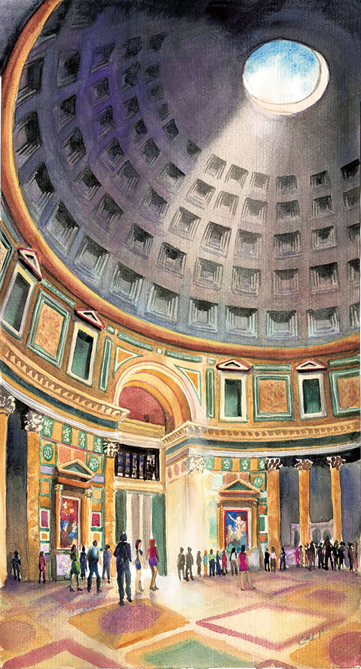 l'interno del Pantheon - cm 23x43 - € 300