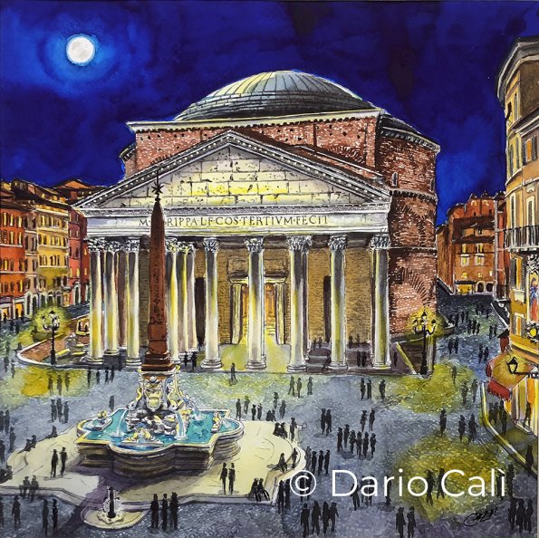 pantheon by night - cm 32x32 - € 300