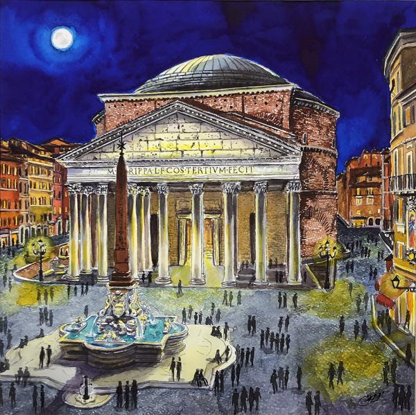 pantheon by night - cm 32x32 - € 300