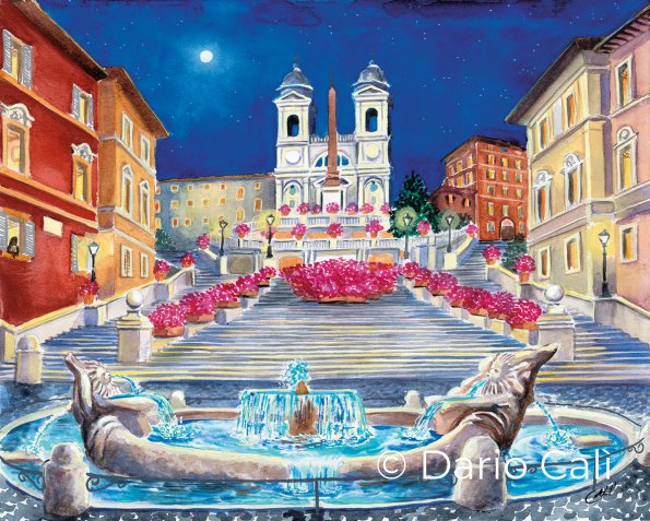 Piazza di Spagna by night - cm 30x24 - € 200