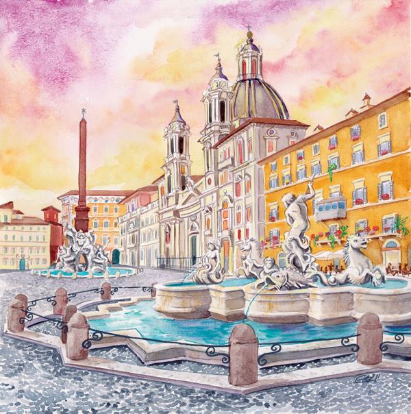 Piazza Navona - cm 32x32 - € 250