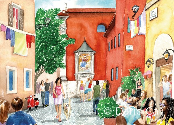 Trastevere, via della Scala - cm 34,5x25 - € 180