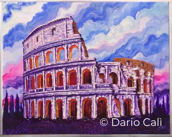 colosseo - acrilici su tela - cm 50x40 - venduto
