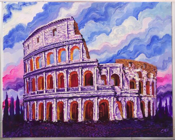 colosseo - acrilici su tela - cm 50x40 - venduto