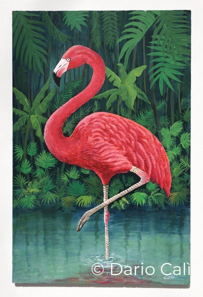 fenicottero - acrilici su legno cm 1 - cm 28,7x44,5 - € 180