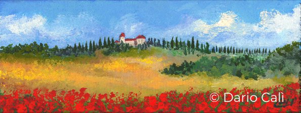 paesaggio oscano - cm 19,5x7,5 - venduto