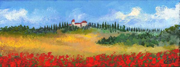 paesaggio oscano - cm 19,5x7,5 - venduto
