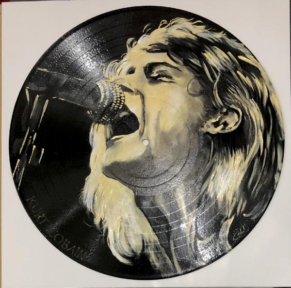 Kurt Cobain - acrilici su Lp vinile - € 90