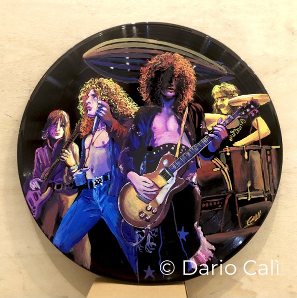 Led Zeppelin - acrilici su Lp vinile - venduto