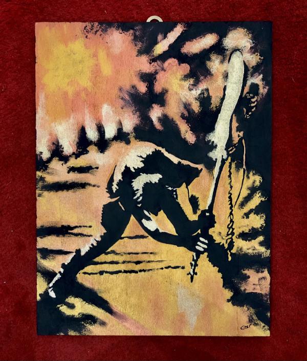 the Clash, London calling - acrilici metallizzati su tavola - cm 30x40 - € 200
