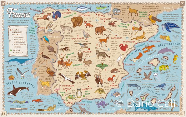 Map of Spain - Animals of Spain - Susaeta Ediciones (Spain)