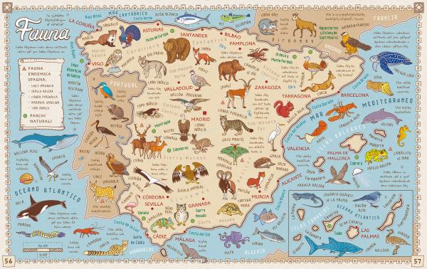 Map of Spain - Animals of Spain - Susaeta Ediciones (Spain)