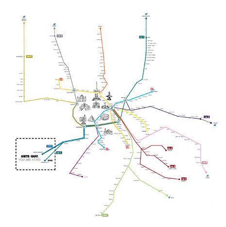 cartina rete ferrotranviaria di Roma per Tuttocittà 