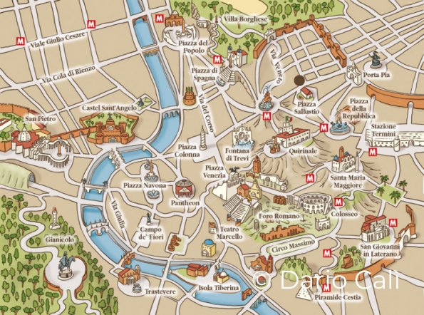 cartina di Roma per Hotel Londra & Cargill