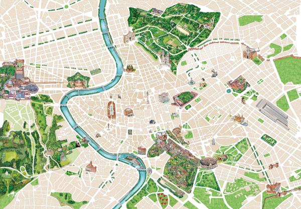 cartina di Roma per Edizioni Cartografiche Lozzi